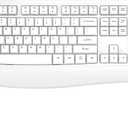 EDJO Wireless Keyboard, 2.4G Ergonomic Full Size Wireless Computer Keyboard with Wrist Rest for Windows, Mac OS Desktop/Laptop/PCWhite