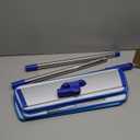 18" Professional Microfiber Mop Floor Cleaning System, Flat Mop with Stainless Steel Handle, 4 Reusable Washable Mop Pads, Wet and Dust Mopping for Hardwood, Vinyl, Laminate, Tile Cleaning (Blue)