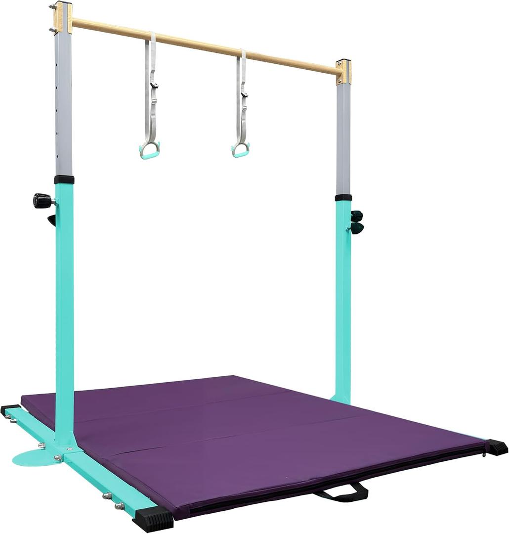 GLANT Gymnastic Kip Bar,Horizontal Bar for Kids Girls Junior,3' to 5' Adjustable Height,Home Gym Equipment,Ideal for Indoor and Home Training,1-4 Levels,300lbs Weight Capacity