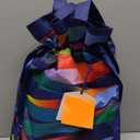 Christmas Gift Bags with Patterns of Light Print,Drawstring Gift Bag for Storing Candies and Snacks for Festivals Medium