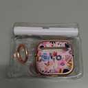 Inesore with Safety Lock for AirPods 4 Case Cover 2024,Floral Cute AirPod 4th Generation Case for Women Girly with Cleaner Kit and Keychain- Pink Berry Flower