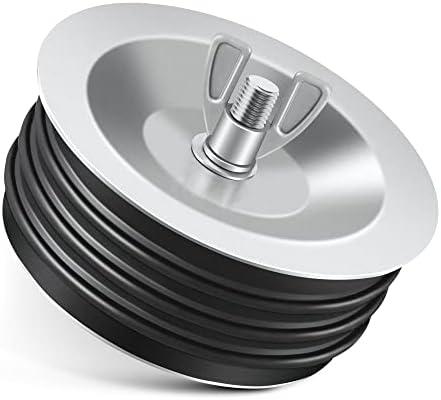 Dreyoo 1 Pcs 4 Inch End of Pipe Gripper Mechanical Plug, Steel Drain Pipe Cover with Galvanized Screw and Wing Nut for Outdoor Sewer Cleanout Drain