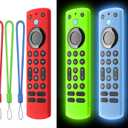 [3 Pack] Climberer Firestick Pro New Cover - Fire TV Voice Remote Pro2025- Shockproof Silicone Protective Case for Improved Grip and Durability (Green + Blue)+ red