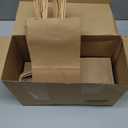 XPCARE 100Pcs Paper Gift Bags 5.25x3.25x8.25'', Small Paper Bag with Handles Bulk Shopping,Kraft,Retail,Party Bags for Small Business (Brown)