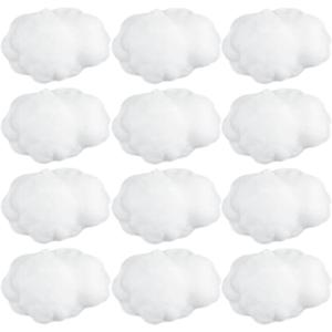Jetec 12 Pieces Artificial Cloud Props Imitation 3D Cloud Shape Hanging Decorations Room DIY Decorative Hanging Ornament for Wedding Party Stage Show Decor (Large Size)