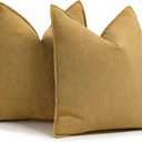 ZWJD Beige Pillow Covers 18x18 Inch Set of 2 Chenille Throw Pillow Covers with Elegant Design Soft and Luxurious Decorative Throw Pillows for Couch, Bed, and Home Decor(Beige)