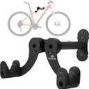 PRO BIKE TOOL Bike Rack Garage Wall Mount - Durable Alloy Bicycle Storage System with Adjustable Hook Hanger for Indoor Use - Ideal for Road, MTB, and Hybrid Bikes - Holds Up to 48.5 lbs, Black (Pack of 1)