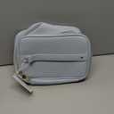 Prite Makeup Bag Portable Cosmetic Organizer with Brush Holder Waterproof Travel Toiletry Bag for Women with Handle and Divider (Blue)