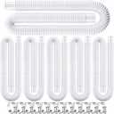 6 Pack Pool Hoses for Above Ground Pools 1.25 x 41 Inch Pool Filter Replacement Hoses Compatible with Intex Models 607, 637, Includes 12 Durable Metal Clamps