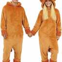 Adult Onesie Pajamas, Unisex Cute Animal Costume, Cosplay Halloween Jumpsuit Sleepwear for Women Men (Medium, Cow)