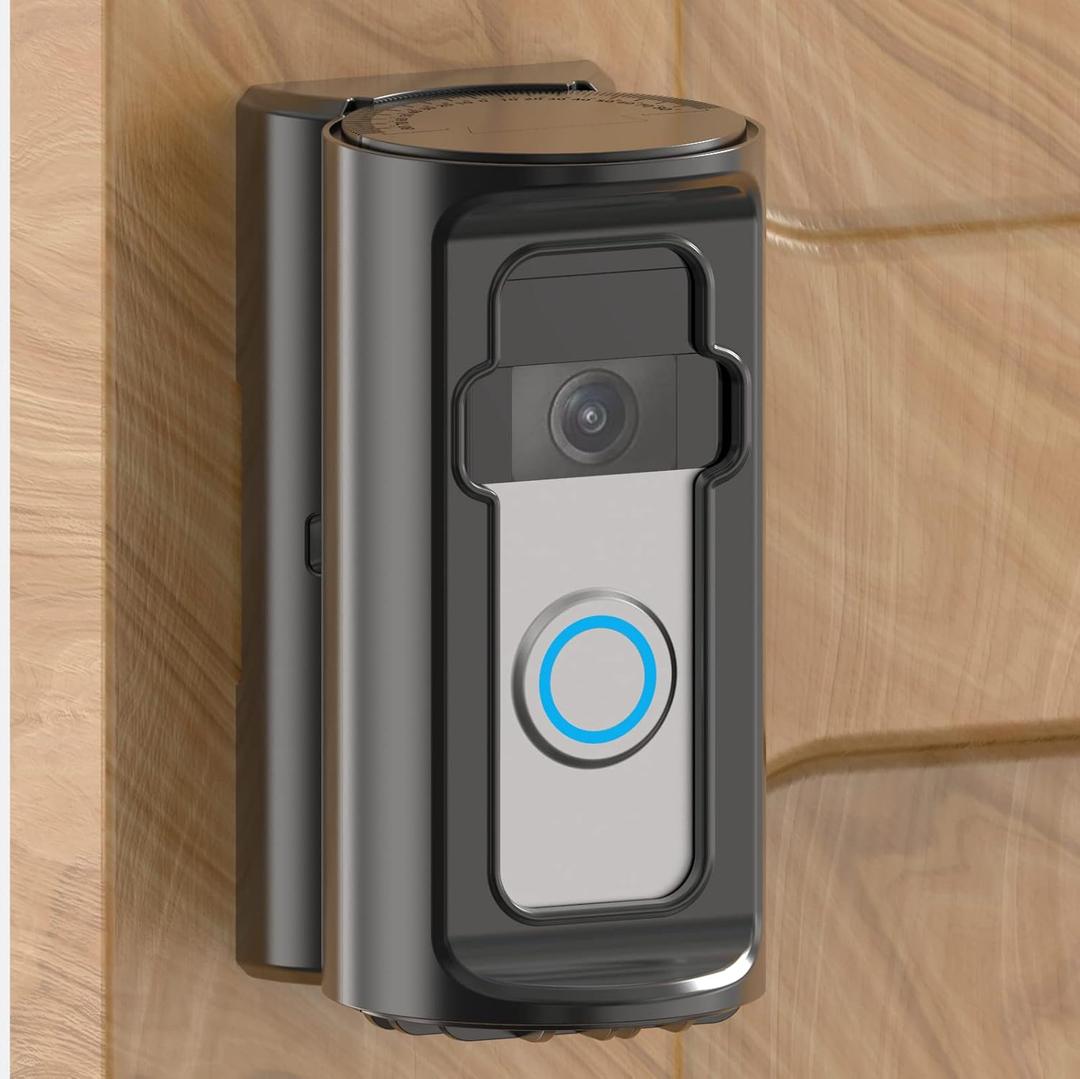 Anti-Theft Video Doorbell MountAdjustable 360 Degree Doorbell Angle No-Drill Mount Compatible with Ring Battery Doorbell /Plus/Pro Video Doorbell Upgrade Corner Kit for Houses,Apartments