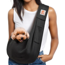 Tomkas Small Dog Sling Carrier - Classic Pocket & Classic Strap - Wrap Carrier - for 3-10 lbs Pets(Black)