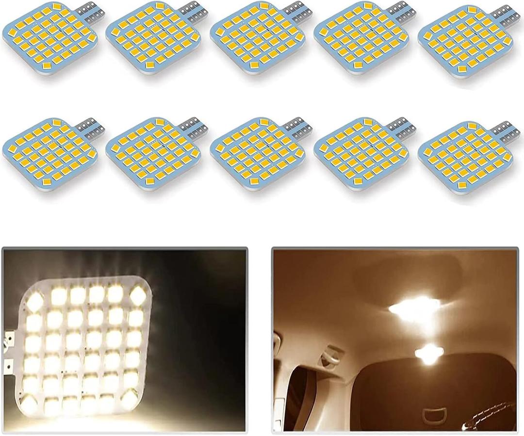 10PCS T10 921 922 912 194 RV Interior LED Light Bulbs, Super Bright LED Bulbs Replacement Lighting 36-SMD 2835 3200K Warm White for 12V RV Camper Trailer Motorhome Boat Dome Car Marine Indoor Light