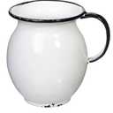 Red Co. 5” Decorative Vintage Bulb-Shaped Metal Centerpiece Flower Vase, Distressed White/Black Rim