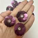 20 pcs Purple Sequin 1 1/4" Flowers Beading Applique, Crystal Beaded Mix Flower Applique sew on Cloth Patch DIY Garment Accessory Cloth Headband Decor