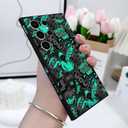 for Samsung Galaxy S24 Ultra Case, Pattern Slim Liquid Silicone Anti Slip for Galaxy S24 Ultra Phone Case 6.8 inch, Handsome Black