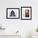 11x14 Picture Frame Set of 4, High Definition Real Glass, Display Pictures 8x10 with Mat or 11x14 Without Mat, Gallery Wall Hanging Photo Frames, Black
