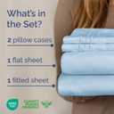 King Size 4 Piece Sheet Set - Comfy Breathable & Cooling Sheets - Hotel Luxury Bed Sheets for Women & Men - Deep Pockets, Easy-Fit, Soft and Wrinkle Free Sheets - Light Blue Oeko-Tex Bed Sheet Set