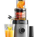 TOPZEE Cold Press Juicer, Slow Masticating Machines with Feed Chute Fit Fruits Vegetables Easy Clean with BPA Free