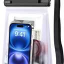 PEDVSTY Large Waterproof Phone Pouch [with Sealing Strip], Floating Waterproof Pouch for Kayak Beach Cruise Essentials, IPX8 Dry Bag for iPhone 17/16/15/14 Pro Max Galaxy S26/S25 All Phones, Mom Gift (White)