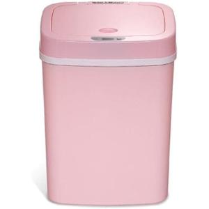 Motion Sensor Pink 3.2-gal Trash Can Rectangle Plastic Fingerprint Proof Quiet Close