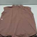 Scrubs for Women Set Soft Sleeveless Stand-Up Collar Scrub Top & Straight Leg Scrub Pant, 9 Pockets, Yoga Waistband (Brown, M)