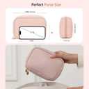 RIGHT AWAY Small Makeup Bag for Purse,Cosmetic Bag Organizer for Women,Waterproof PU Leather Make Up Pouch Toiletry Bag with Pockets,Portable Makeup Case for Travel Accessories&Accessories(Pink)
