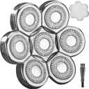 WAHFOX Universa 7 Heads Shaver Replacement Head for Head Shaver, and many Brands Head Shaver 7 Blades 7D Replacement Shaver Head Blade 7 Heads Shaver Head (Silvery)