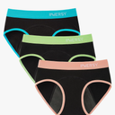 INNERSY Period Underwear for Teens Girls Cotton Leak-Proof Menstrual Panties 3-Pack, Size M(10-12)