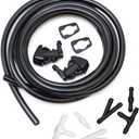 Front Windshield Washer Nozzles kit Replacement for 08-12 Jeep Liberty 06-10 Jeep Commander, 07-11 Dodge Nitro Replaces 55157319AA 4806312AA Wiper Spray Washer Jet with 3M Fluid Hose & 6 Connectors