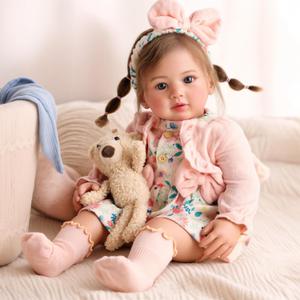 BABESIDE 24 Inch Lifelike Reborn Baby Dolls, Realistic Baby Doll Girl Soft Body Cute Real Life Baby Dolls Ideal Gift for Kids Age 3+ Pretend Play and Collectors