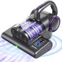 FEPPO Mattress Vacuum Cleaner, 16Kpa Bed Vacuum Cleaner with 253.7nm UV-C Light, 140F Heat, HEPA Filter & Ultrasonic, Versatile Handheld Vacuums for Bed, Sofa, Couch, Crib(Corded, 500W) (Violetgrey)