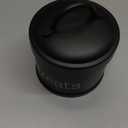 AuldHome Design Enamel Cat Treat Container (Black) Small Retro Modern Farmhouse Pet Treats Jar