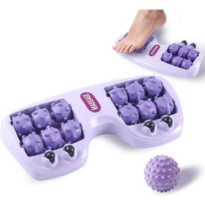 Foot Massager for Plantar Fasciitis Relief, Foot Roller with Massage Ball, Deep Tissue Pain Relief Tool for Arch & Heel, Portable Reflexology Roller, Purple