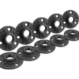 3/4" Floor Flange, Malleable iron Pipe Fittings for Industrial vintage style, Flanges with Threaded Hole for DIY Project/Furniture/Shelving Decoration (10 Pack) (0.75 Inch)