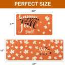 LEEVAN Orange Fall Kitchen Rugs Set of 2,Maple Leaves Farmhouse Kitchen Mats for Floor,Non Slip Washable Halloween Autumn Rugs for Kitchen Floor Fall Decor Laundry Office Sink Desk (17''x29''+17''x47'')