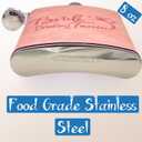 Bridesmaids Proposal Gift For Wedding, Stainless Steel & Leather Flask 8 Oz, Leakproof & Stamped With Team Bride. For Bachelorette Party Favors or Bridesmaid Gift Boxes. (Sand Pink, 1)