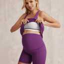 Maacie Maternity Tennis Dress with Shorts and Built in Bra Scoop Neck Sleeveless A-line Workout Golf Dress with Pocket (Purple, S)
