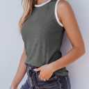 EVALESS Tank Tops for Women 2026 Spring Summer Outfits Cute Polka Dots Sleeveless Tops Loose Fit Shirts (Gray, S)