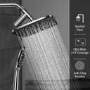 Veken 11.8 Inch Rain Shower Head with Handheld- High Pressure Dual Shower Heads with 5 Modes Handheld Spray Combo- Wide Rainfall Showerhead with Hose, Bathroom Accessories, Chrome