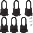 STARVAST Waterproof Padlocks Keyed Alike for Outdoor Use, Laminated Steel Lock Set Heavy Duty Outdoor Security Padlock for Door, Gate, Shed, Trailer, Storage, Chain, 6 Pack