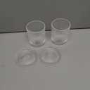 Clear Qtip Holder Dispenser Set - Vintage Bathroom Vanity Organizer for Cotton Swabs, Balls, Pads, Floss Picks - Modern Farmhouse Decor