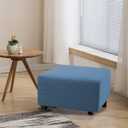 Flamingo P Oversized Ottoman Slipcover Sofa Spandex Jacquard Stretch Storage Ottoman Slipcover Protector Covers (X-Large, Dusty Blue)