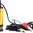 DC 12V Submersible Water Pump, 12V Water Transfer Pump, 8500R/M Mini Water Pump, Small Sump Pump Portable, 12 L/min Oil Water Stainless Steel Pump for Kerosene (12v gold)