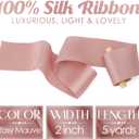 MEEDEE Mauve 'N' Pink Silk Hair & DIY Ribbon Spools 2in Wide x 5yds Each - Perfect for Weddings, Bouquets & Occasions
