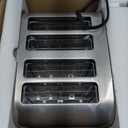 Cuisinart 4 Slice Compact Stainless Steel Toaster with Extra-Wide Slots for Bread, French Toast, Bagels & Pastries, Defrost & Reheat Functions, CPT-180P1, Brushed Stainless, Removable Crumb Tray