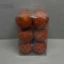 3.15" Christmas Ball Ornaments Glitter Shatterproof Christmas Tree Ornaments Sequin Xmas Hanging Balls Decorations for Wedding Party Holiday (Orange), 12 PCS