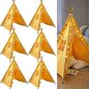 Teepee Tent for Kids,with String Lights,6 PackYellow, 5.25 feet