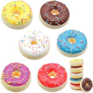 6 PCS Artificial Doughnuts for Display, Realistic Cute Fake Doughnut, Faux Doughnut Model for Bakery Shop Display, Photography Props, Home Decoration