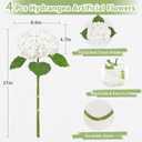 Yastouay 4 Pcs Real Touch Hydrangea Artificial Flowers, 21" White Full Faux Hydrangea Flowers Latex Fake Flowers for Home Decor Party Floral Arrangements Wedding Bouquets Centerpieces Outdoor Decor